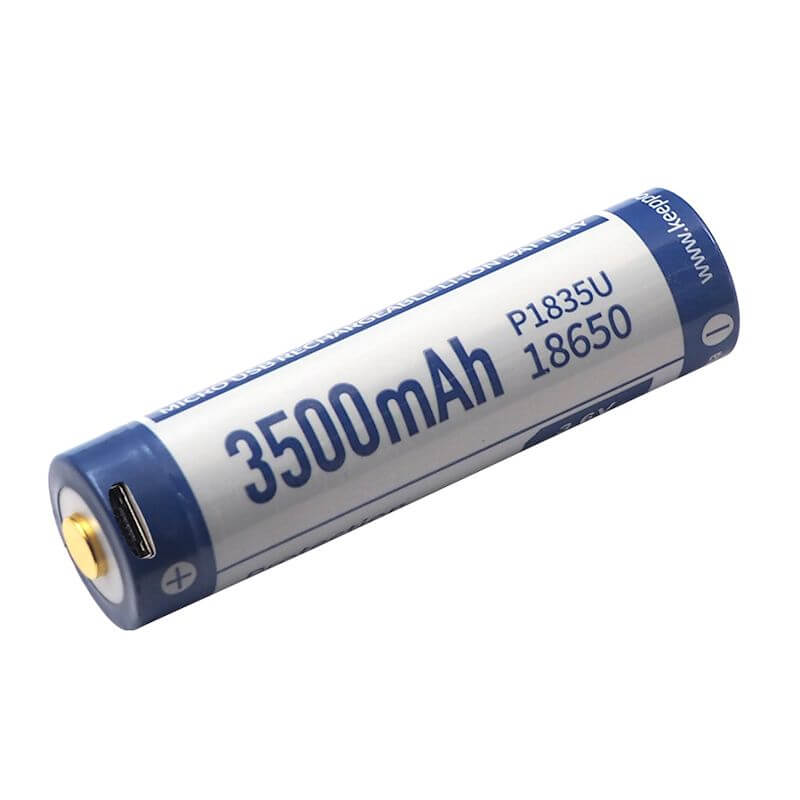 Keeppower 18650 Li-Ion Akku 3500mAh micro-USB 8A Lithium Akku