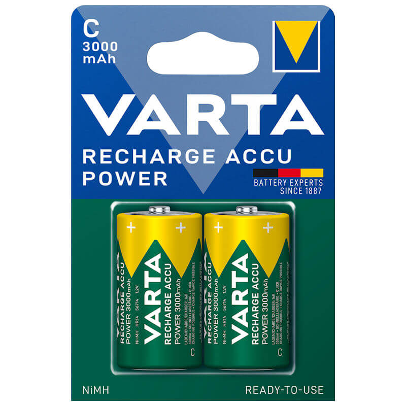 2x Varta Akku C / Baby 3000mAh NiMH Akku