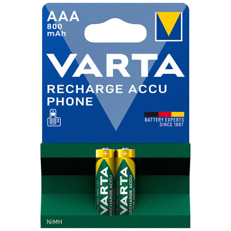 2x Varta Phone Akku AAA 800 NiMH Akku