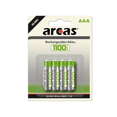 4x Arcas AAA Akku 1100mAh NiMH Akku