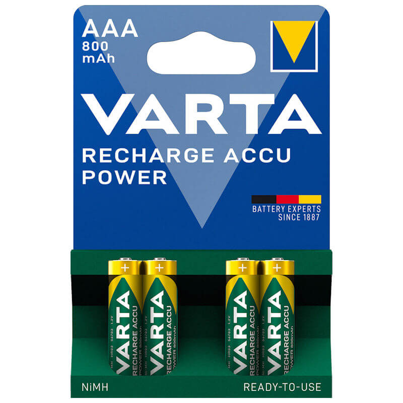 4x Varta AAA Akku 800 mAh NiMH Akku