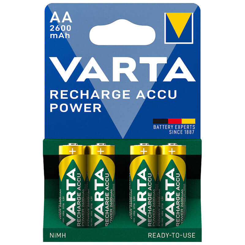 4x Varta AA Akku 2600mAh NiMH Akku