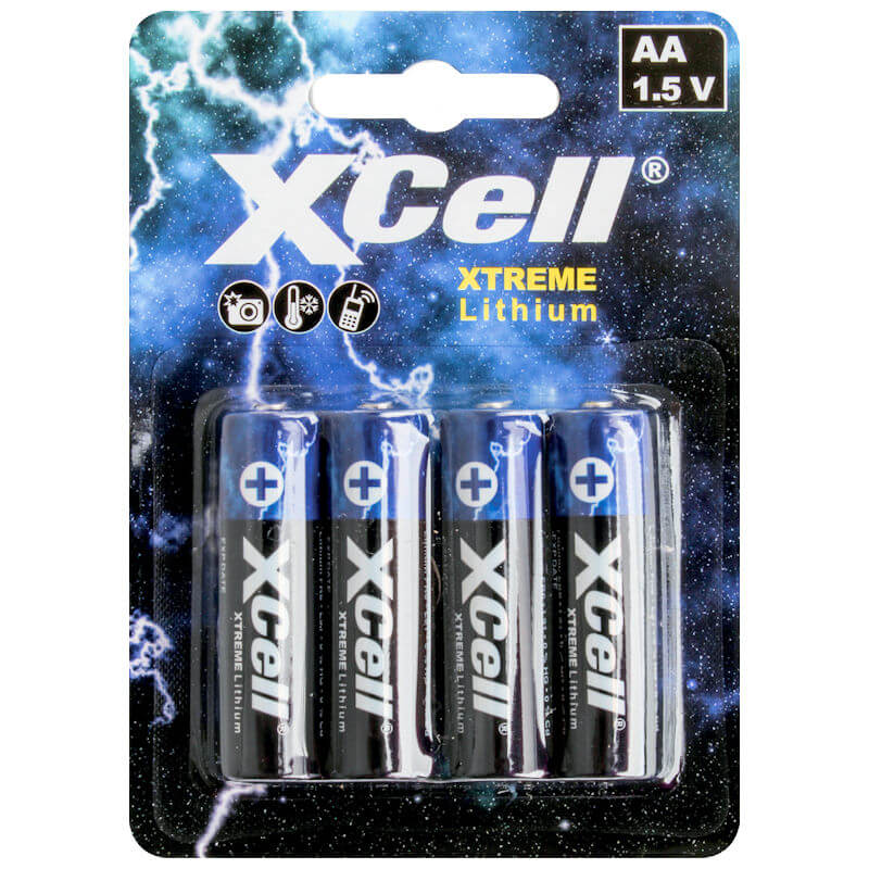 4x XCell XTREME Lithium AA Batterie FR6 Lithium Batterie