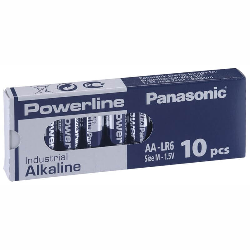 10x Panasonic Powerline Industrial AA Alkaline Batterie