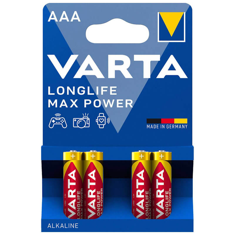 4x Varta Longlife Max Power AAA Alkaline Batterie Alkaline Batterie