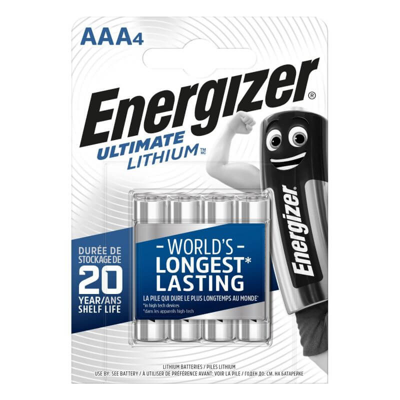 4x Energizer Ultimate AAA Lithium Batterie Lithium Batterie