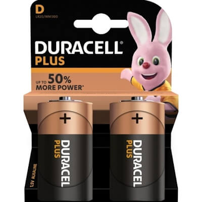 2x Duracell Plus D / Mono Alkaline Batterie Alkaline Batterie