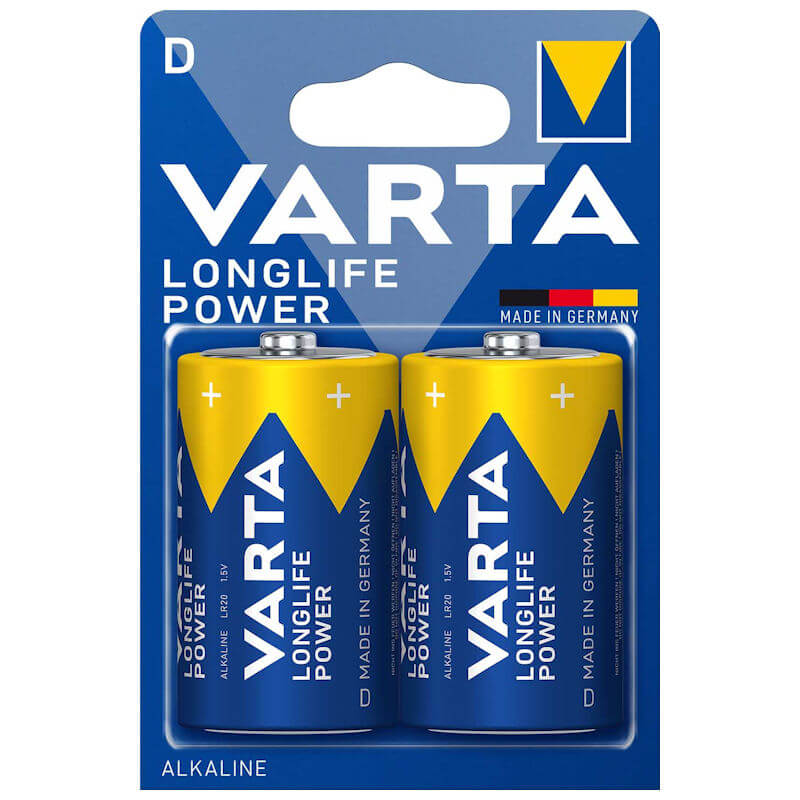 2x Varta Longlife Power D / Mono Alkaline Batterie Alkaline Batterie