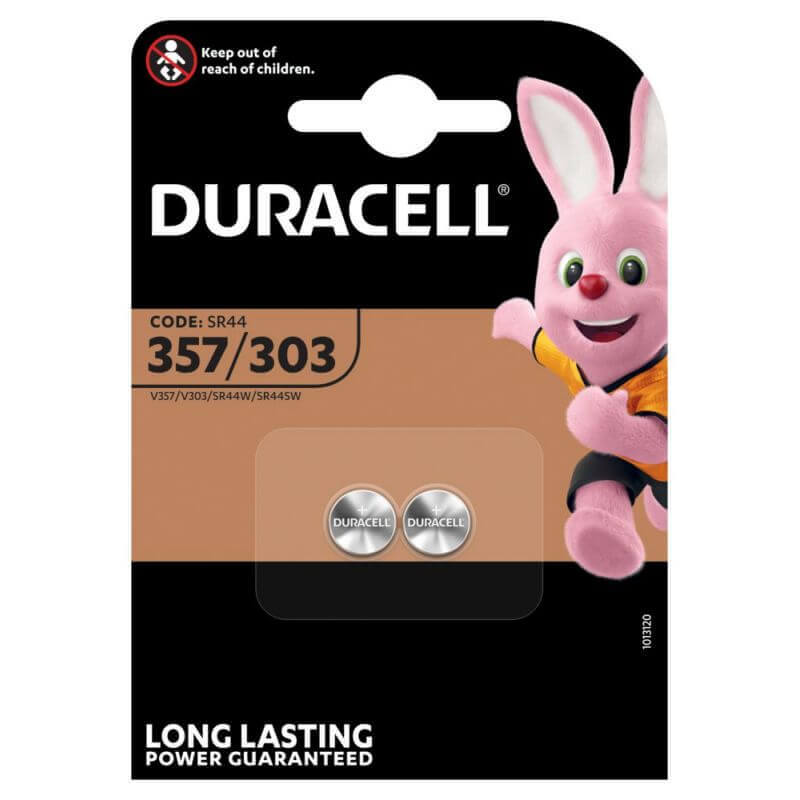 2x Duracell 357/303 Uhrenbatterien Silberoxid Knopfzelle