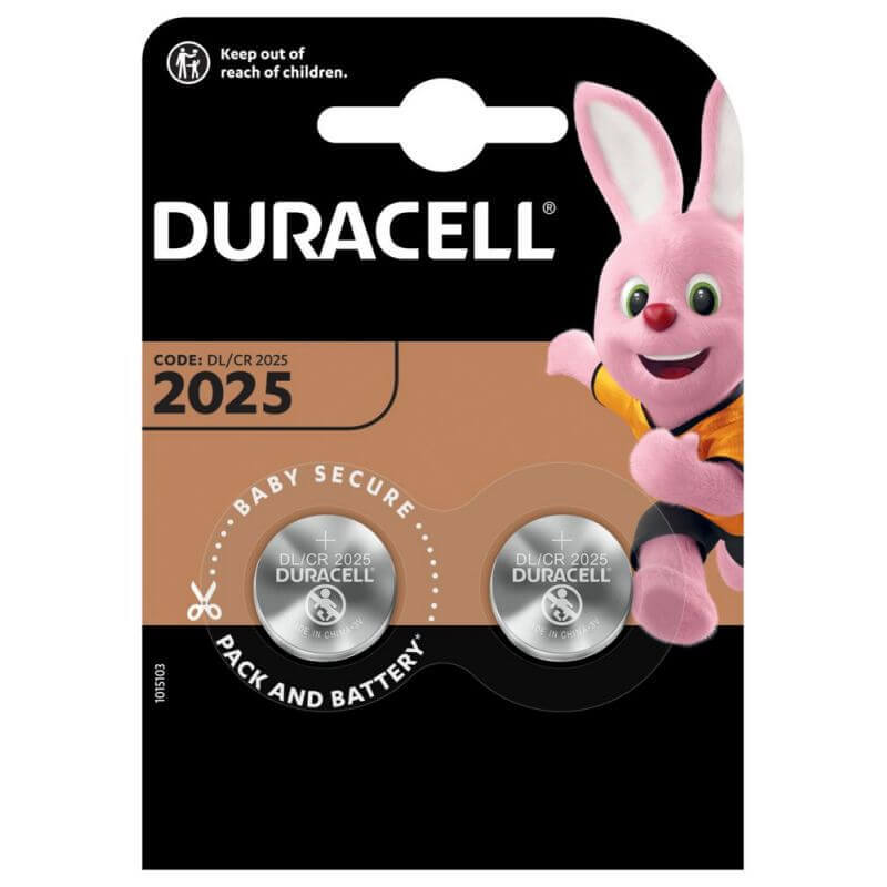 2x Duracell CR2025 3V Lithium Knopfzelle Lithium Knopfzelle