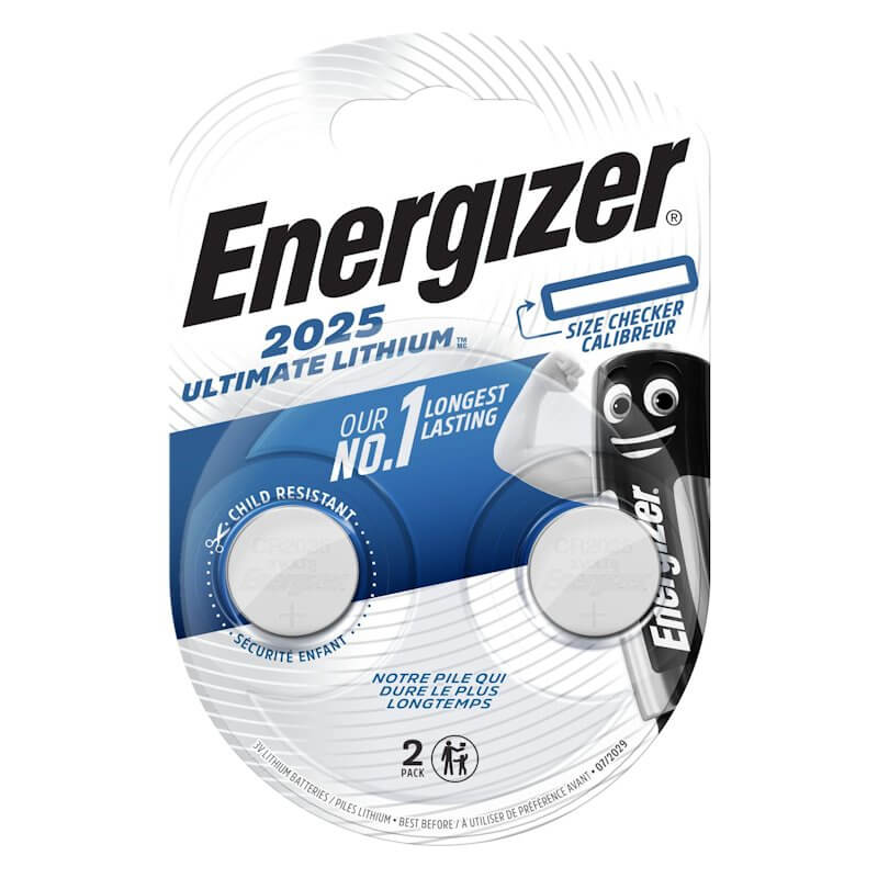 2x Energizer Ultimate Lithium CR2025 3V Knopfzelle Lithium Knopfzelle