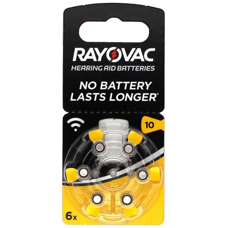 6x Rayovac Acoustic Special 10 (gelb) Hörgerätebatterien Zink Luft Knopfzelle