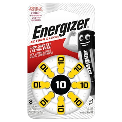 8x Energizer 10 (gelb) Hörgerätebatterien Zink Luft Knopfzelle