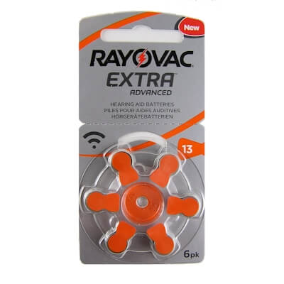 6x Rayovac 13 (orange) Hörgerätebatterien Zink Luft Knopfzelle