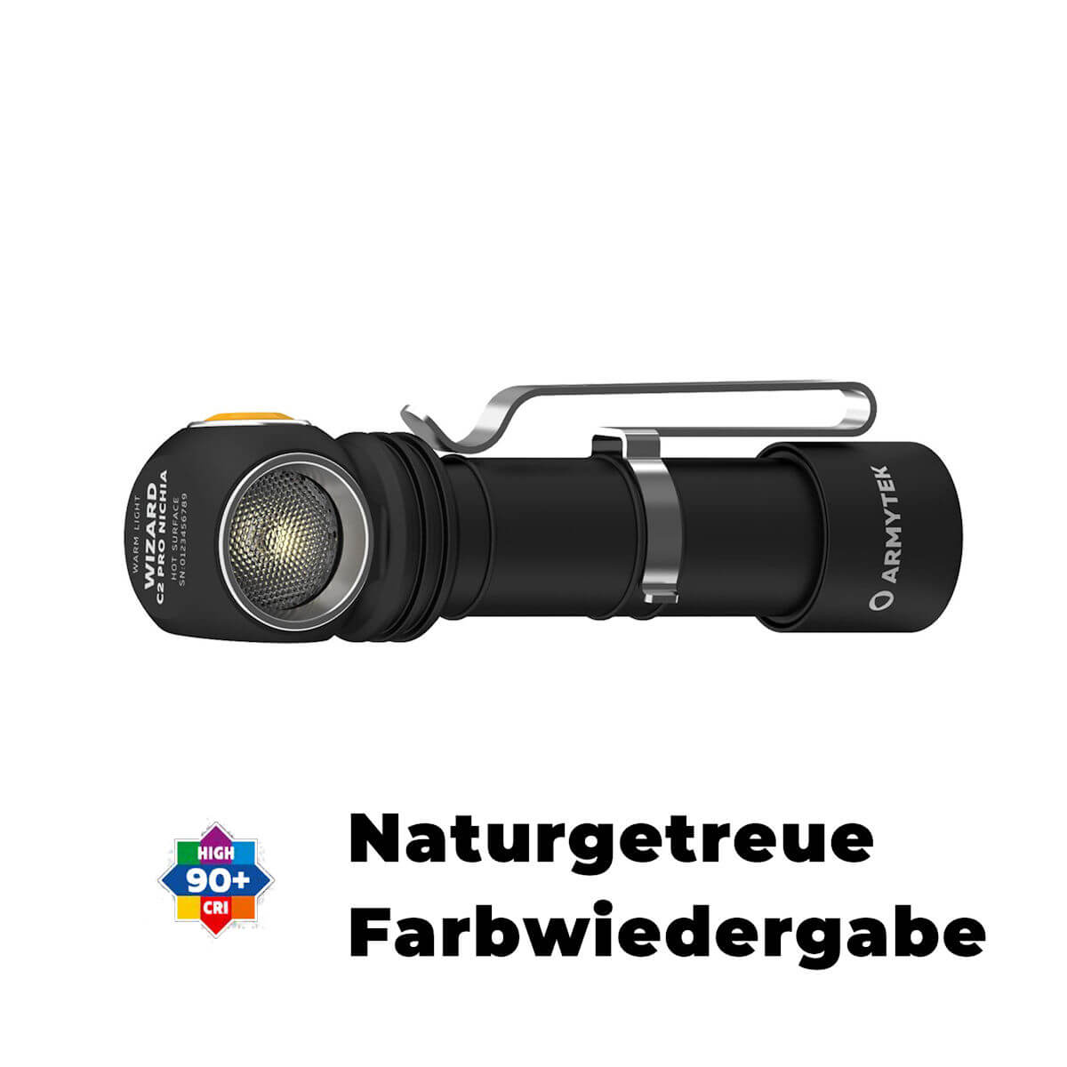 Armytek Wizard C2 Pro Nichia LED Stirnlampe mit Akku High CRI Stirnlampe Taschenlampe