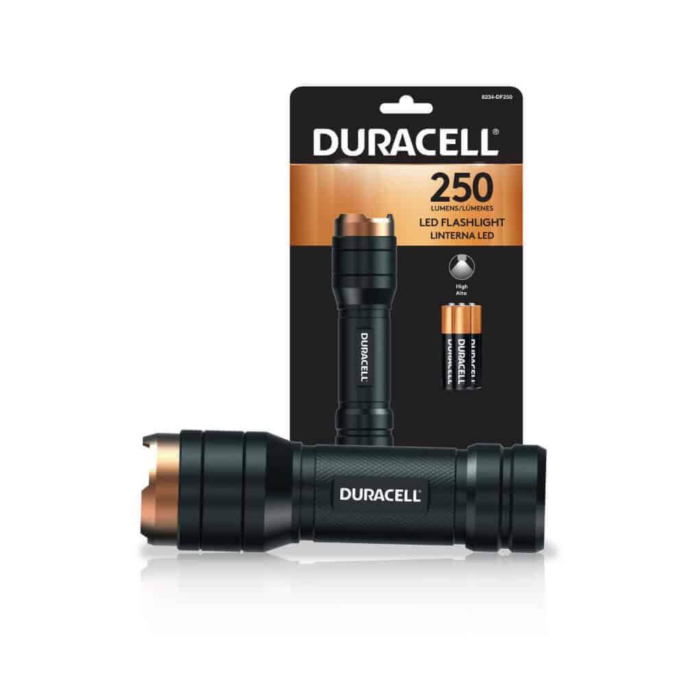Duracell Aluminium Taschenlampe 250 Lumen mit AAA Batterien LED-Taschenlampe Taschenlampe