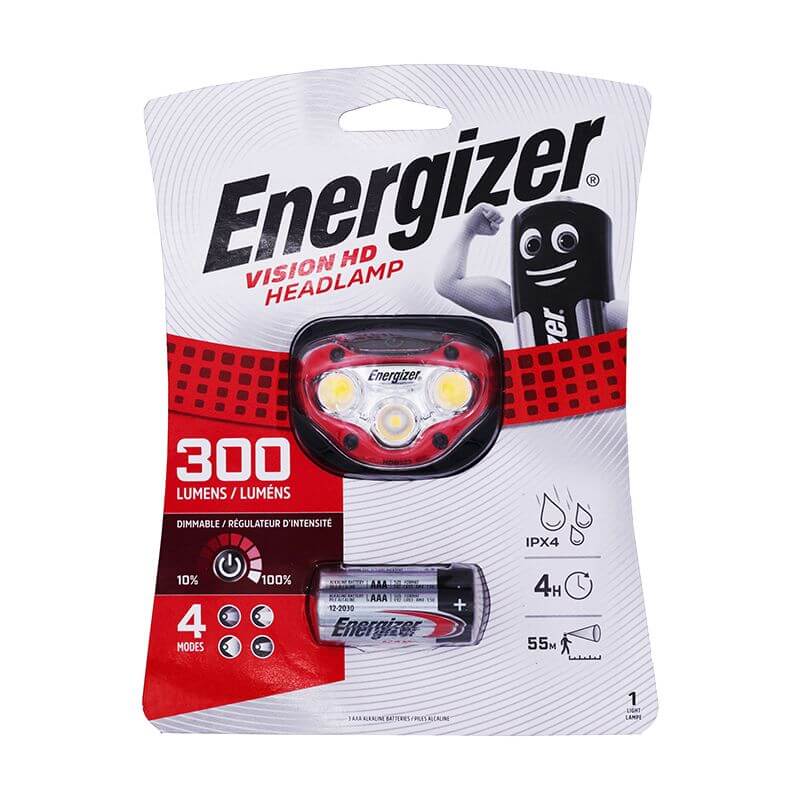 Energizer Vision HD 300 Stirnlampe mit AAA Batterien Stirnlampe Taschenlampe