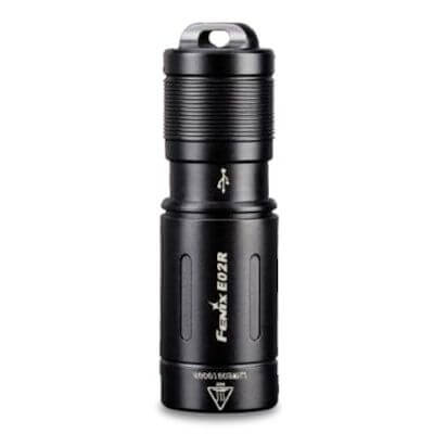 Fenix E02R LED Taschenlampe UNVERPACKT schwarz mit Akku LED-Taschenlampe Taschenlampe