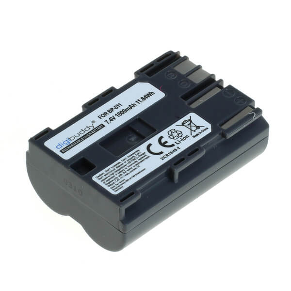 digibuddy Akku kompatibel zu Canon BP-511 Li-Ion Lithium Akku