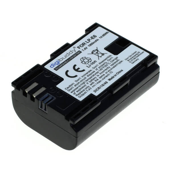 digibuddy Akku kompatibel zu Canon LP-E6 / LP-E6N Li-Ion - 1900mAh Lithium Akku