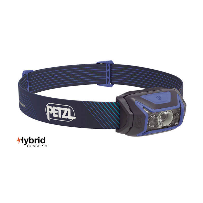 Petzl Actik Core Stirnlampe blau mit Akku Stirnlampe Taschenlampe