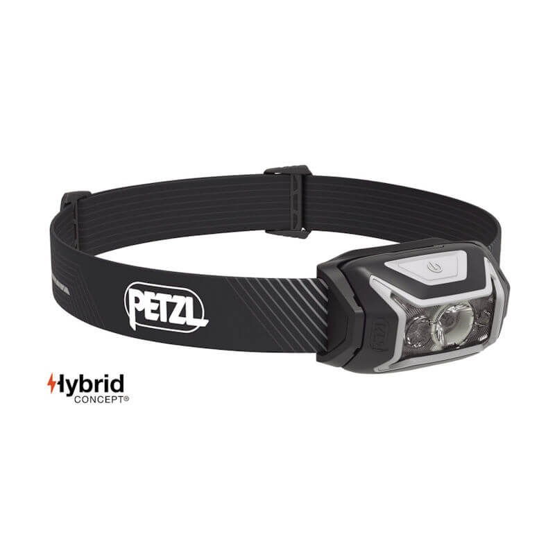 Petzl Actik Core Stirnlampe grau mit Akku Stirnlampe Taschenlampe