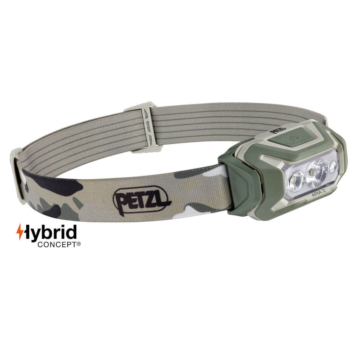 Petzl ARIA 2 RGB Stirnlampe mit AAA Batterien camo Stirnlampe Taschenlampe