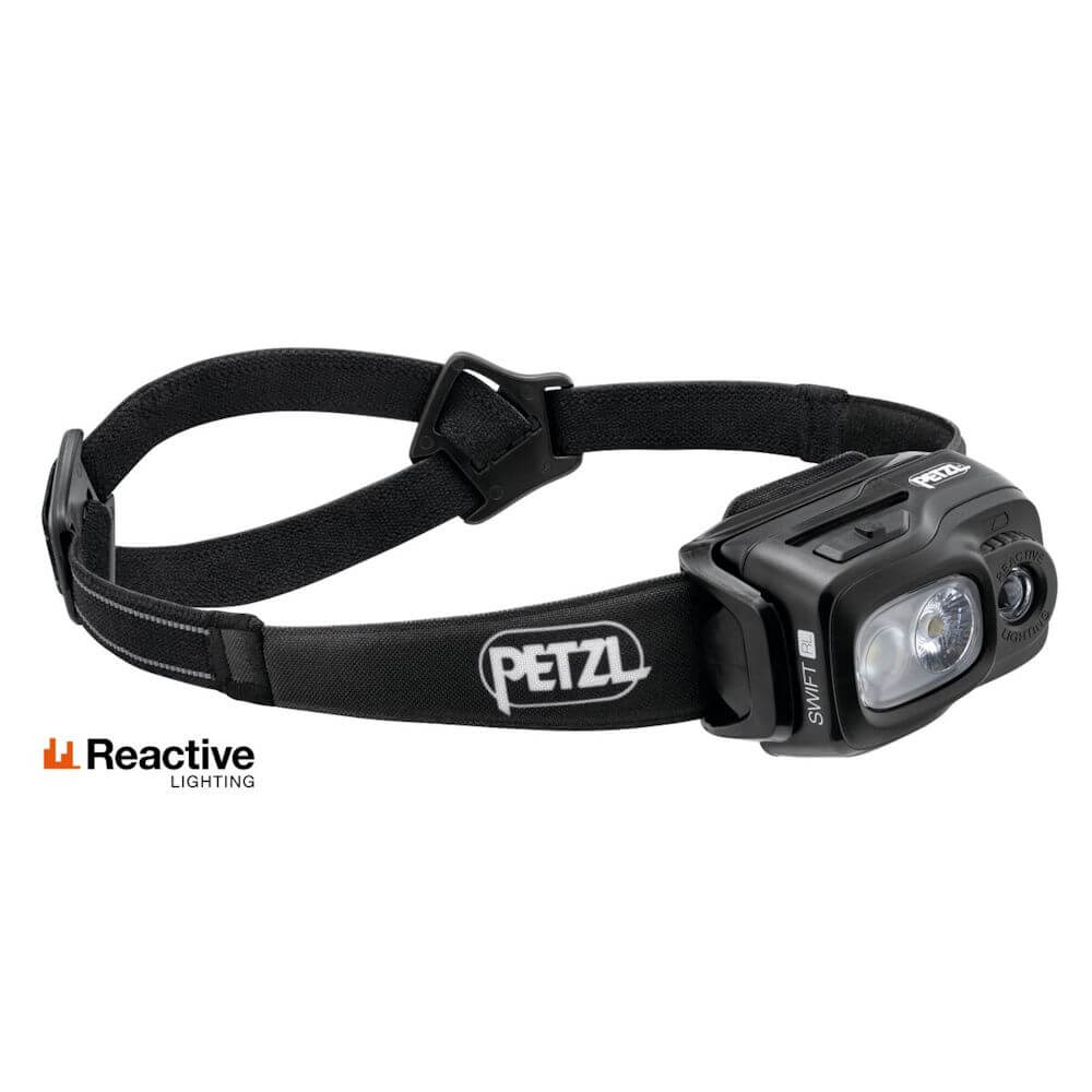 Petzl Swift RL Stirnlampe schwarz mit Akku Stirnlampe Taschenlampe