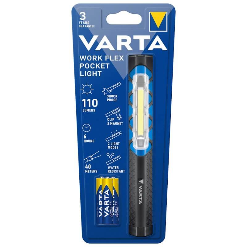 Varta Arbeitslampe mit Batterien LED-Taschenlampe Taschenlampe