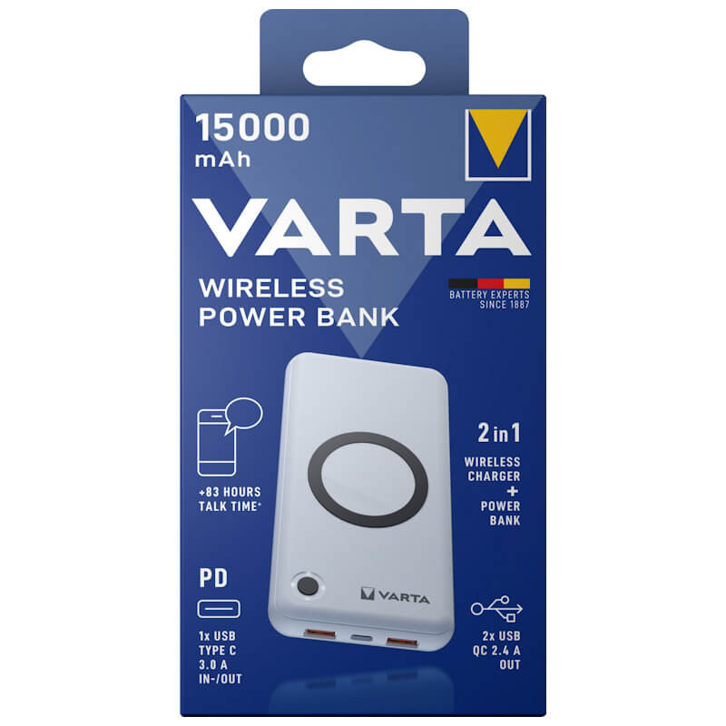 Varta Powerbank 15000mAh Wireless Powerbank Akku