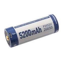 Keeppower 26650 Li-Ion Akku 5200mAh Micro-USB 8A 3.6 Volt