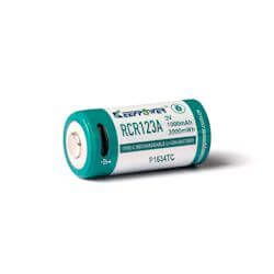 Keeppower 3V RCR123A Li-Ion Akku 1000mAh USB-C 3 Volt