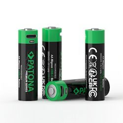 4x Patona AA Li-Ion Akku 2000mAh USB-C 1.5 Volt