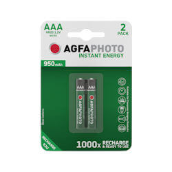 2x AgfaPhoto AAA Akku 950mAh vorgeladen 1.2 Volt