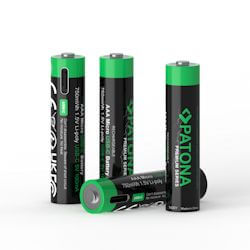 4x Patona AAA Li-Ion Akku 400mAh USB-C 1.5 Volt