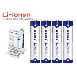 4x XTAR AAA Li-Ion Akku 1000 mAh 1.5 Volt