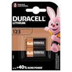 2x Duracell 123 (CR123A) 3V Lithium Batterie
