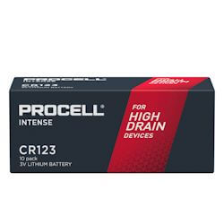 10x Procell CR123 (Duracell) 3V Lithium Batterie