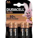 4x Duracell Plus AA Alkaline Batterie