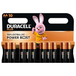 10x Duracell Plus Power Boost AA Alkaline Batterie