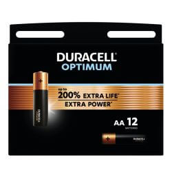 12x Duracell Optimum AA Alkaline Batterie 1.5 Volt