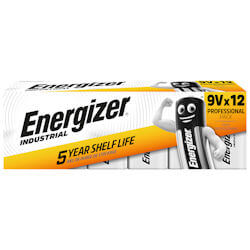 12x Energizer Industrial 9V Alkaline Batterie