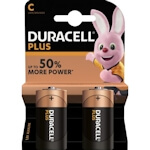 2x Duracell Plus C / Baby Alkaline Batterie