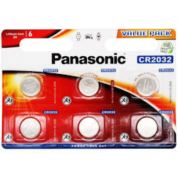 6x Panasonic Lithium CR2032 3V Knopfzelle 3 Volt