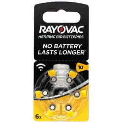 6x Rayovac Acoustic Special 10 (gelb) Hörgerätebatterien 1.4 Volt