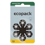 6x ecopack 10 (gelb) Hörgerätebatterien 1.45 Volt