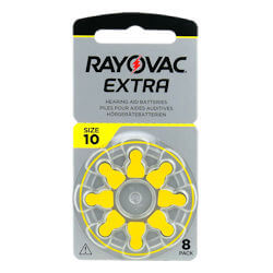 8x Rayovac Extra 10 (gelb) Hörgerätebatterien