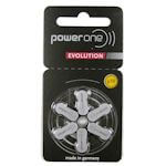 6x Power one EVOLUTION 10 (gelb) Hörgerätebatterien 1.45 Volt