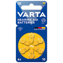 6x Varta 10 (gelb) Hörgerätebatterien 1.45 Volt