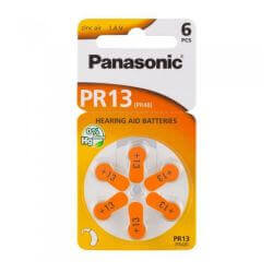 6x Panasonic PR13 (orange) Hörgerätebatterien 1.45 Volt